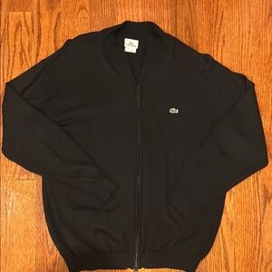 Lacoste Black Ribbed Knit Jacket